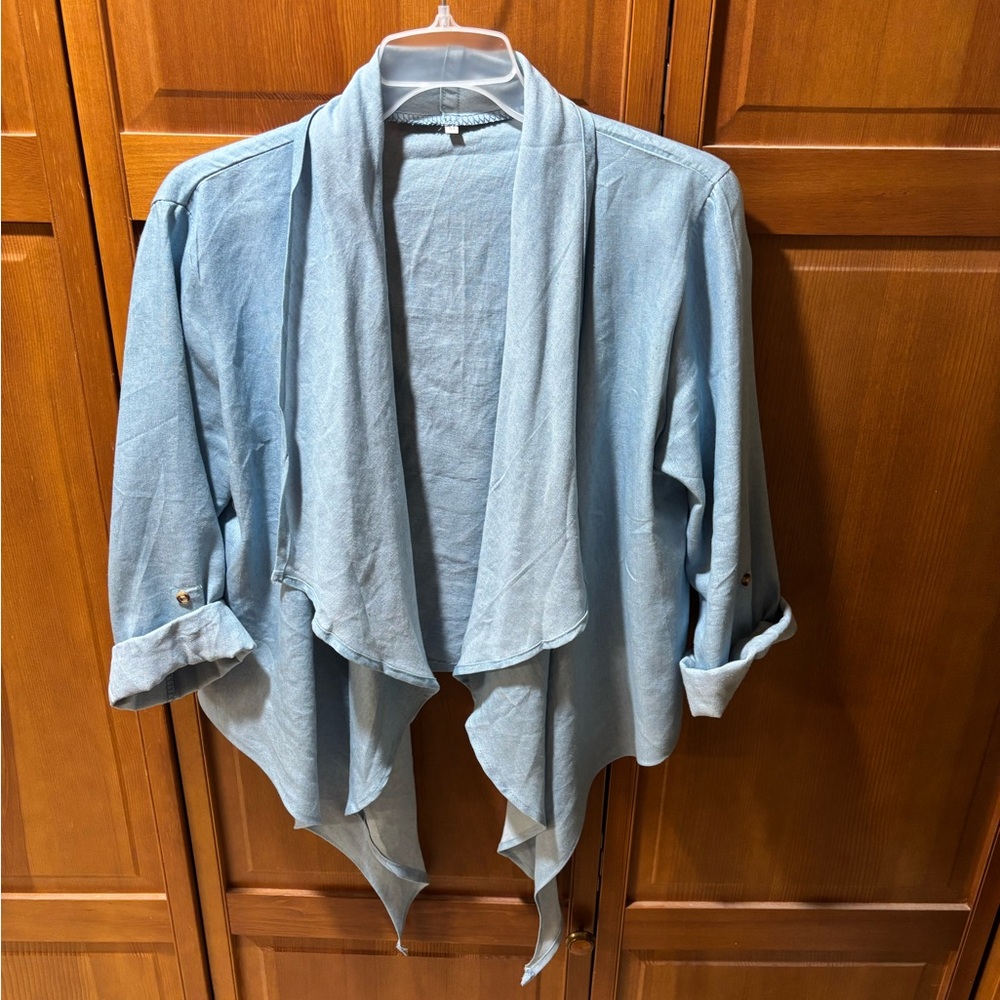 Light Blue Draped Cardigan